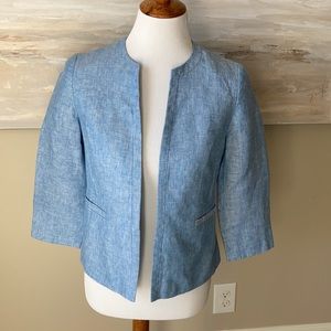 Talbots light blue linen jacket
